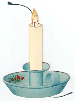 Wick Prints: Christmas card in the shape of a candle and holder