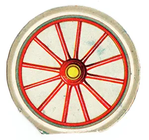 Christmas card in the shape of a car wheel