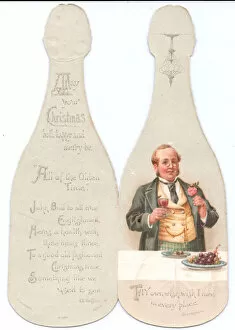 Images Dated 11th May 2018: Christmas card in the shape of a champagne bottle