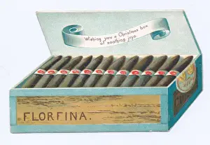 Cigars Prints: Christmas card in the shape of a cigar box