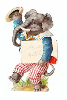 Images Dated 11th December 2015: Christmas card in the shape of an elephant