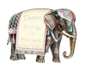 Christmas card in the shape of an elephant