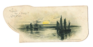 Christmas card in the shape of a sail