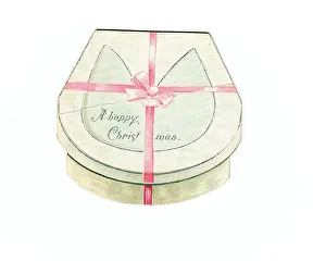 Christmas card in the shape of a gift box