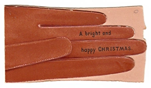 Images Dated 10th December 2015: Christmas card in the shape of a glove