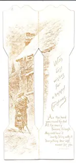 Christmas card in the shape of a grandfather clock