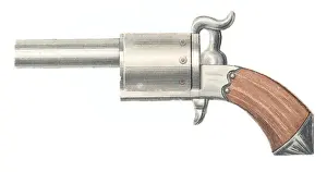 Christmas card in the shape of a gun