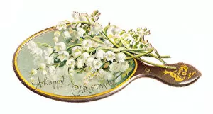 Images Dated 4th December 2015: Christmas card in the shape of a hand mirror