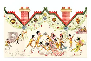 Christmas card in the shape of a house
