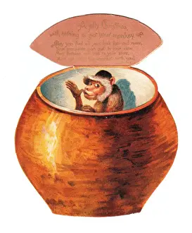 Christmas card in the shape of a jar