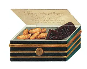 Christmas card in the shape of a money box