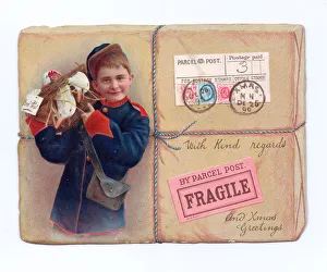 Handwriting Gallery: Christmas card in the shape of a parcel