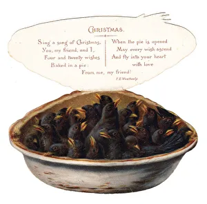 Images Dated 9th May 2018: Christmas card in the shape of a pie
