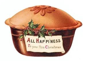 Images Dated 9th May 2018: Christmas card in the shape of a pie