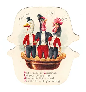 Images Dated 9th May 2018: Christmas card in the shape of a pie