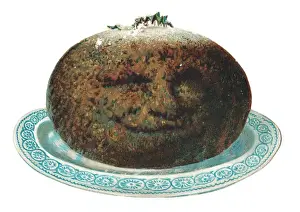 Christmas card in the shape of a pudding