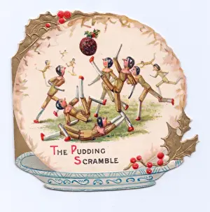 Christmas card in the shape of a pudding