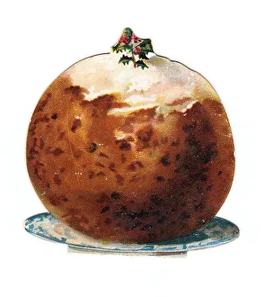 Images Dated 4th May 2018: Christmas card in the shape of a pudding