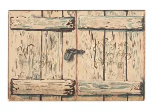 Christmas card in the shape of a rabbit hutch