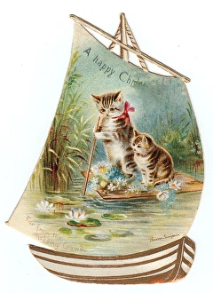 Christmas card in the shape of a sail