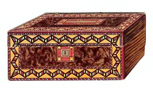 Christmas card in the shape of a sewing box