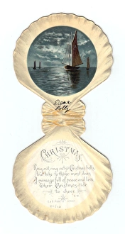 Christmas card in the shape of a sail