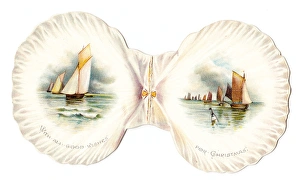 Christmas card in the shape of a shell