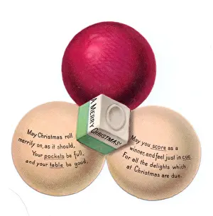 Balls Prints: Christmas card in the shape of three snooker balls