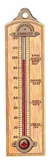 Victorian and Edwardian Christmas Cards Gallery: Christmas card in the shape of a thermometer