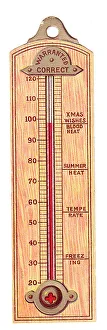 Victorian and Edwardian Christmas Cards Gallery: Christmas card in the shape of a thermometer