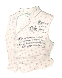 Christmas card in the shape of a waistcoat