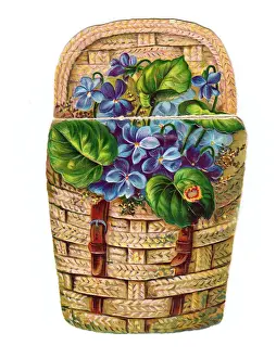 Christmas card in the shape of a wickerwork basket
