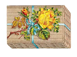 Christmas card in the shape of a wickerwork basket