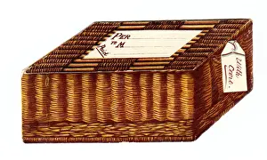 Hamper Prints: Christmas card in the shape of a wickerwork food hamper