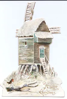 Images Dated 15th May 2018: Christmas card in the shape of a windmill