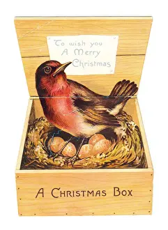 Christmas card in the shape of a wooden crate