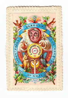 Christmas card with turning wheel