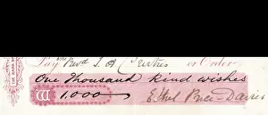 Christmas cheque from the Bank of Good Cheer