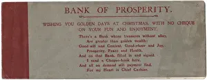 Spoof Prints: Christmas cheque book from the Bank of Prosperity
