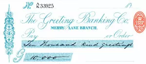 10000 Collection: Christmas cheque from the Greeting Banking Co