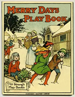 Christmas. Children pulling a sled