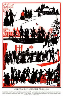 Silhouettes Collection: Christmas Day 100 years ago by H. L. Oakley