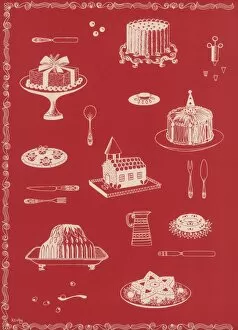 Jellies Collection: Christmas food, 1954