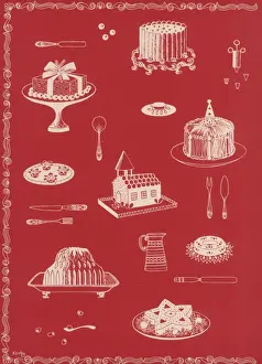 Kitsch Prints: Christmas food, 1954