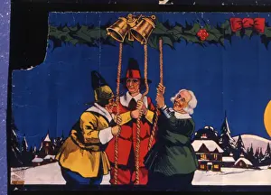 Ringing Prints: Christmas frieze, Bell Ringers in the snow
