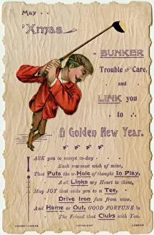 Images Dated 18th October 2016: Christmas Greetings card with a Golfing Pun theme