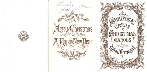 Carols Prints: Christmas and New Year card with holly and mistletoe