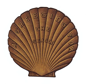 Images Dated 11th December 2015: Christmas and New Year card in the shape of a shell
