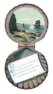 Christmas card in the shape of a shell