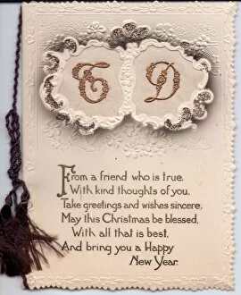 Christmas and New Year card with verse